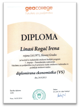 Irena Linasi - Diplom. Ekonomist 1191