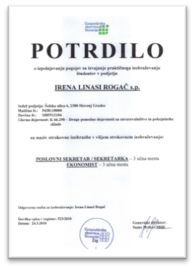 Irena Linasi - GZS Učna mesta za prakso 2010/523